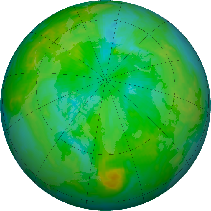 Arctic ozone map for 16 July 1997